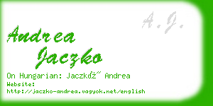 andrea jaczko business card